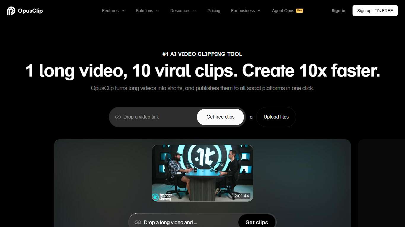 OpusClip: #1 AI video clipping and editing tool