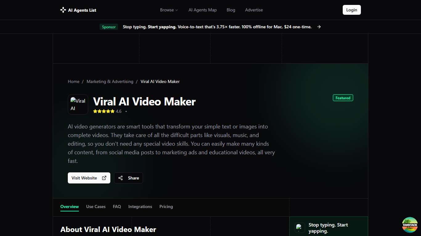 Viral AI Video Maker Review 2026 Marketing & Advertising Tool - Pricing & Features